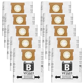 Zibopon VF3503 Vacuum Bags Compatible with Ridgid 5 to 10